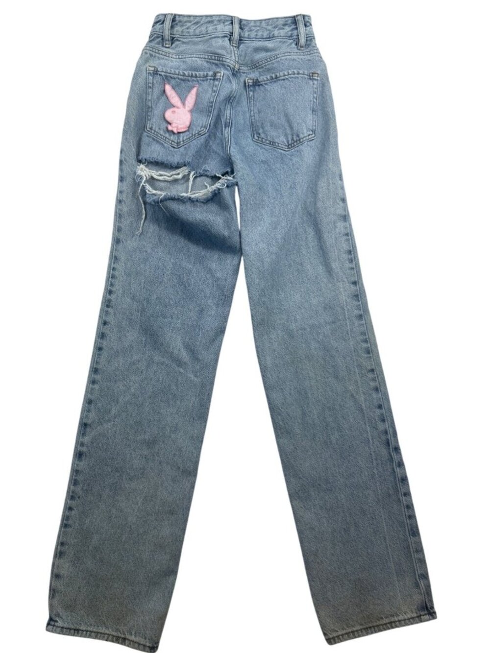 Playboy x PacSun Jeans Women's 24 Distressed Light Wash Straight Leg Y2K Retro